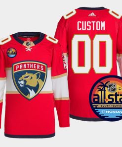 Custom Florida Panthers Red Jersey 2023 All-star Pro