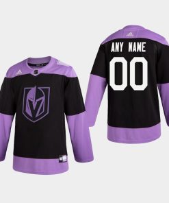 Custom Golden Knights Hockey Fights Cancer Practice Black Jersey
