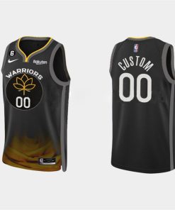 Custom Golden State Warriors Active Player Black 2022-23 City Edition Stitched Basketball Jersey