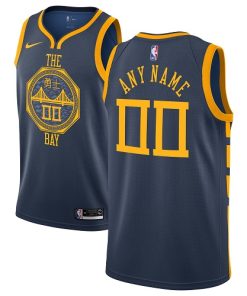 Custom Golden State Warriors Navy Blue City Edition Jersey