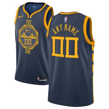 Custom Golden State Warriors Navy Blue City Edition Jersey
