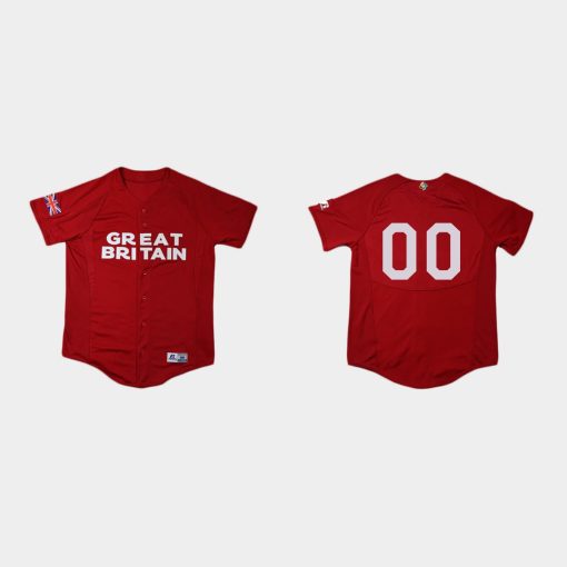 Custom Great Britain World Baseball Classic Jersey Red