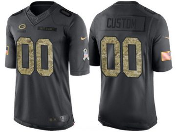Custom Green Bay Packers Anthracite Camo 2016 Salute To Service Veterans Day NFL Limited Jersey