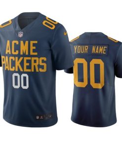 Custom Green Bay Packers Navy Vapor Limited City Edition NFL Jersey