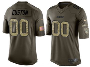 Custom Green Bay Packers Olive Camo Salute To Service Veterans Day NFL Limited Jersey