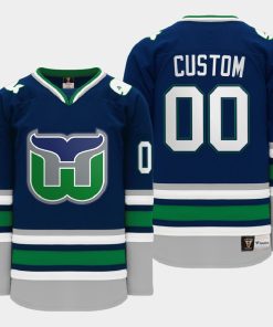 Custom Hartford Whalers Heritage Throwback Night Navy Jersey