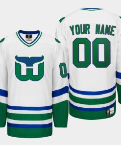 Custom Hartford Whalers Heritage Throwback White Jersey