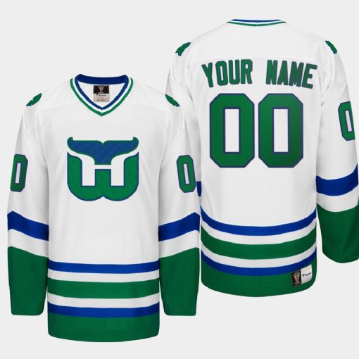 Custom Hartford Whalers Heritage Throwback White Jersey