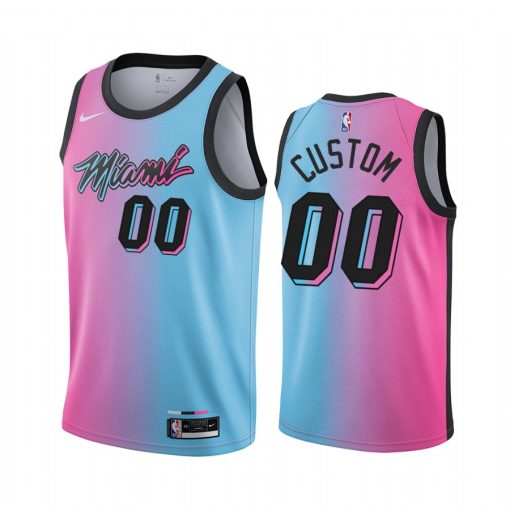 Custom Heat Blue Pink Swingman 2020-21 City Edition Jersey