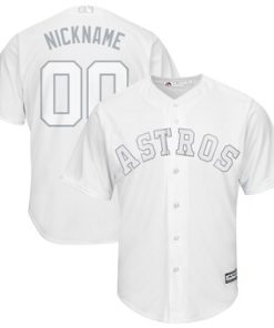 Custom Houston Astros 2019 Players' Weekend Cool Base Roster White Jersey