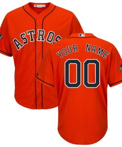 Custom Houston Astros 2019 World Series Bound Official Cool Base Orange Jersey