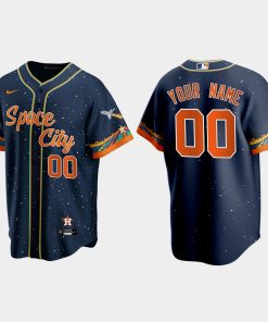 Custom Houston Astros 2021 City Connect Cool Base Jersey Navy