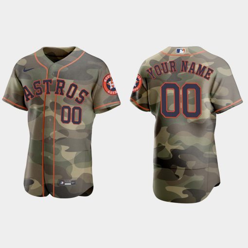 Custom Houston Astros 2021 National Armed Forces Day Flex Base Jersey Camo