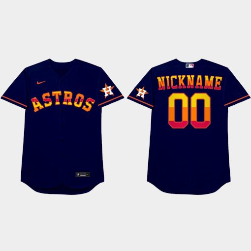 Custom Houston Astros 2021 Players' Weekend Nickname Jersey Royal