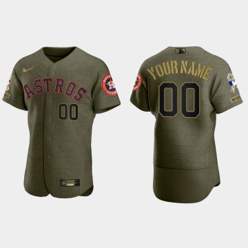 Custom Houston Astros 2021 Salute To Service Digital Camo Jersey Green