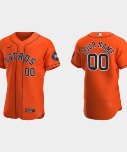 Custom Houston Astros 2021 World Series Flex Base Jersey Orange