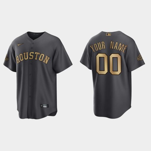 Custom Houston Astros 2022 All-star Game Cool Base Jersey Charcoal