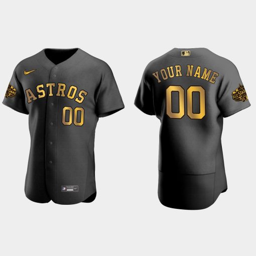 Custom Houston Astros 2022 All-star Game Flex Base Jersey Black