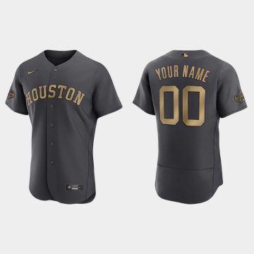 Custom Houston Astros 2022 All-star Game Flex Base Jersey Charcoal