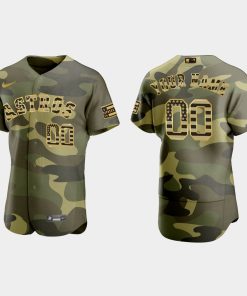 Custom Houston Astros 2022 Armed Forces Day Flex Base Jersey Camo