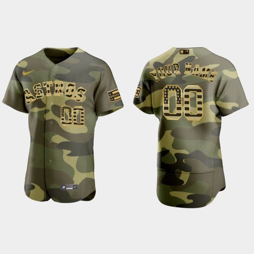 Custom Houston Astros 2022 Armed Forces Day Flex Base Jersey Camo