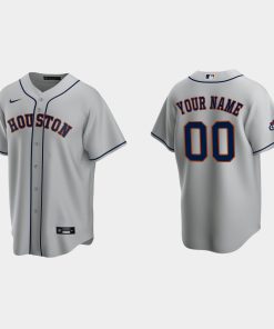 Custom Houston Astros 2022 World Series Champions Gray Cool Base Jersey