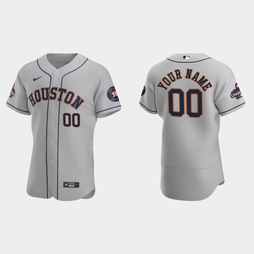 Custom Houston Astros 2022 World Series Champions Gray Flex Base Jersey