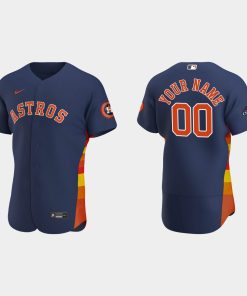 Custom Houston Astros 2022 World Series Champions Navy Flex Base Jersey