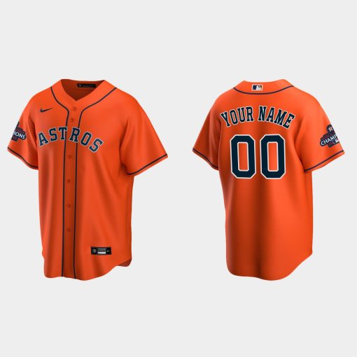 Custom Houston Astros 2022 World Series Champions Orange Cool Base Jersey