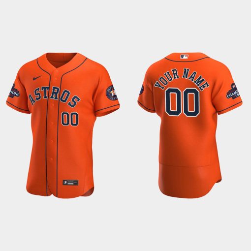 Custom Houston Astros 2022 World Series Champions Orange Flex Base Jersey