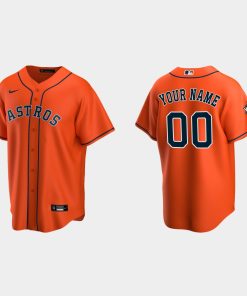 Custom Houston Astros 2022 World Series Orange Cool Base Jersey