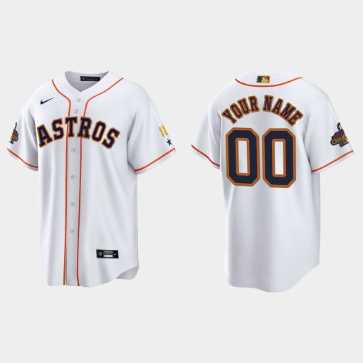 Custom Houston Astros 2023 Gold Program Jersey White