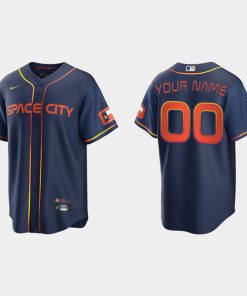 Custom Houston Astros Active Player 2022 Navy City Connect Cool Base Stitched Jersey