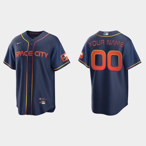 Custom Houston Astros Active Player 2022 Navy City Connect Cool Base Stitched Jersey