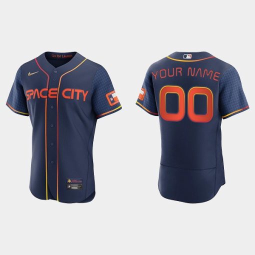 Custom Houston Astros Active Player 2022 Navy City Connect Flex Base Stitched Baseball Jersey