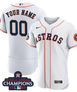 Custom Houston Astros Active Player White 2022 World Series Flex Base Stitched Baseball Jersey
