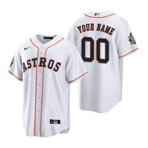 Custom Houston Astros Active Player White 2022 World Series Home Stitched Baseball Jersey