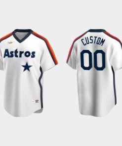 Custom Houston Astros Cooperstown Collection Home Jersey White