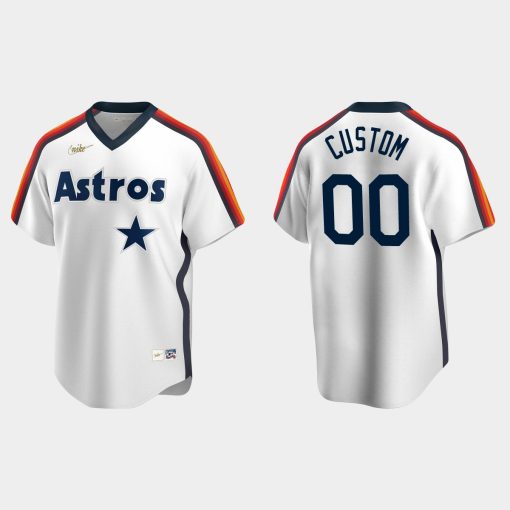 Custom Houston Astros Cooperstown Collection Home Jersey White