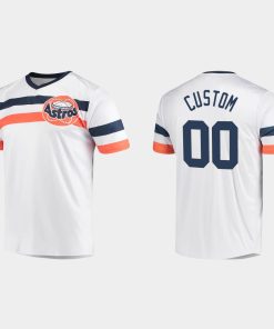 Custom Houston Astros Cooperstown Collection V-neck Jersey White