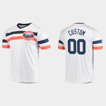 Custom Houston Astros Cooperstown Collection V-neck Jersey White