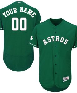 Custom Houston Astros Green Celtic Flexbase Collection Jersey