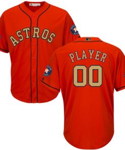 Custom Houston Astros Orange 2018 Gold Program Cool Base Jersey