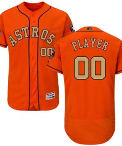 Custom Houston Astros Orange 2018 Gold Program Flexbase Jersey