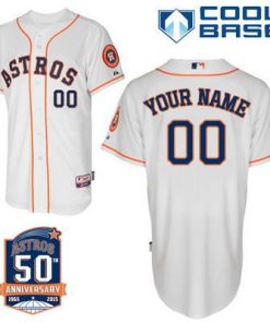 Custom Houston Astros Personalized Home Jersey With Commemorative 50th Anniversary Patch