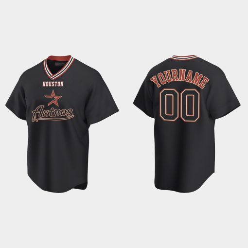 Custom Houston Astros Vintage Cool Base Jersey Black