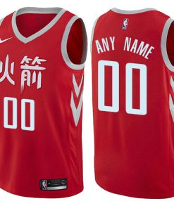 Custom Houston Rockets Red City Edition Jersey