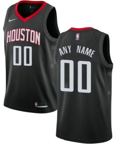 Custom Houston Rockets Swingman Black Alternate Statement Edition Jersey