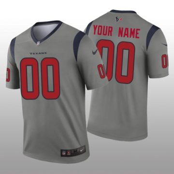 Custom Houston Texans Gray Inverted Legend Jersey