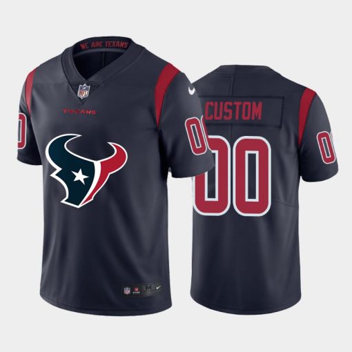Custom Houston Texans Navy Team Big Logo Color Rush Limited Jersey